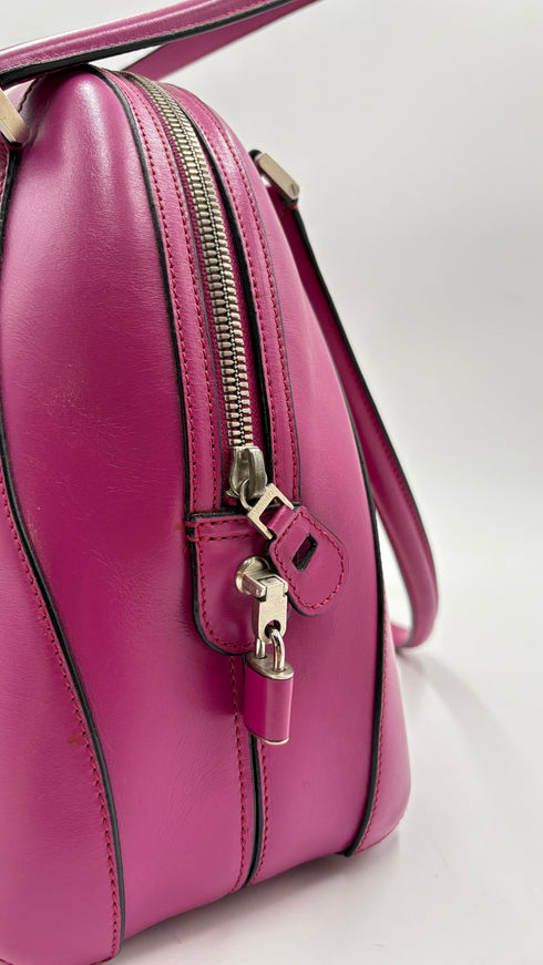 Borsa in pelle magenta