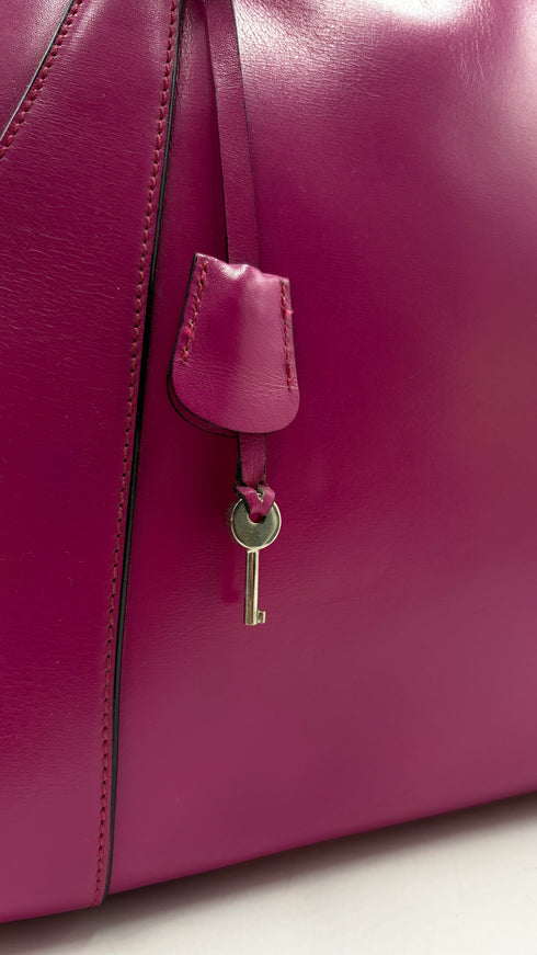 Borsa in pelle magenta