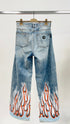 Jeans con fiamme