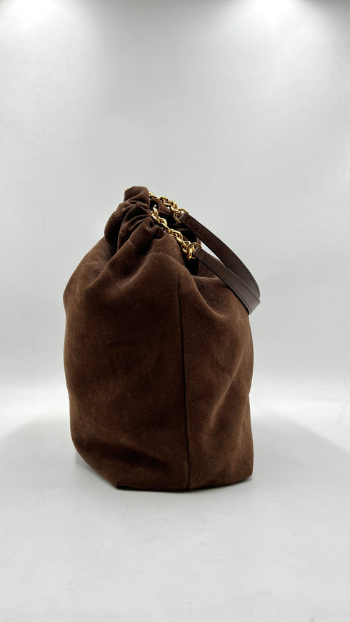 Borsa a spalla scamosciata