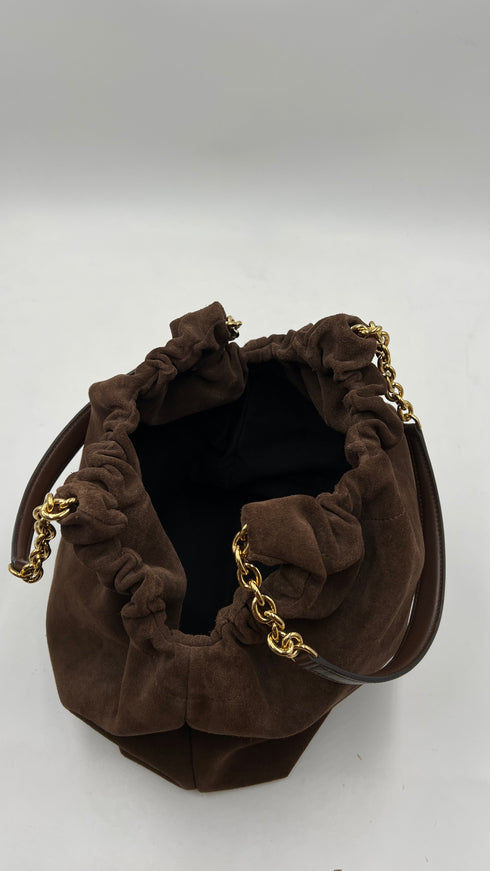 Borsa a spalla scamosciata