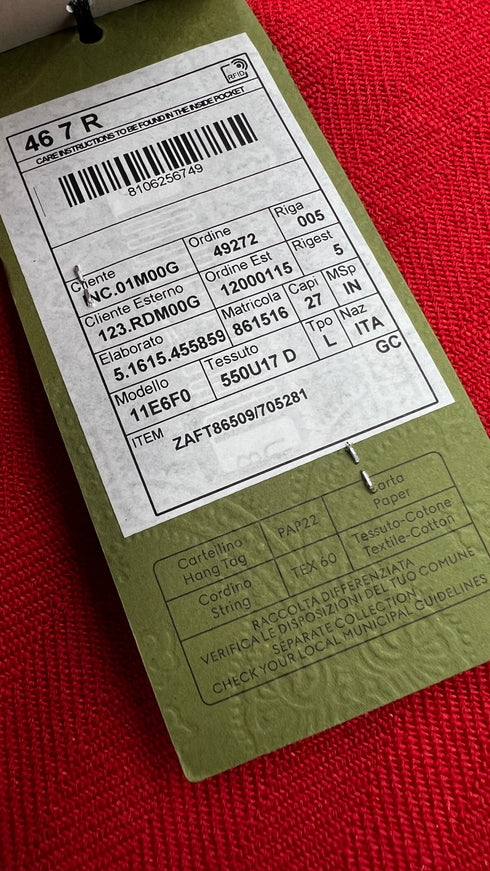 Blazer in lana lino con cartellino