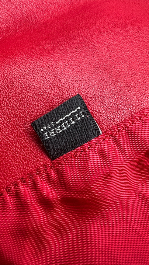 Giacca rossa in pelle