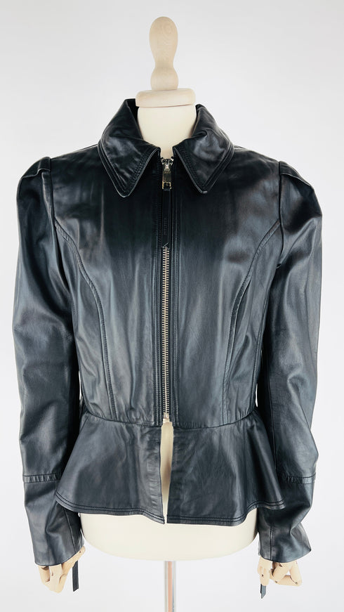 Giacca in pelle con zip