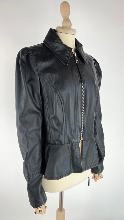 Giacca in pelle con zip