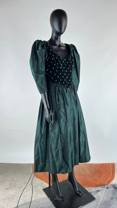 Abito lungo velluto a fiori