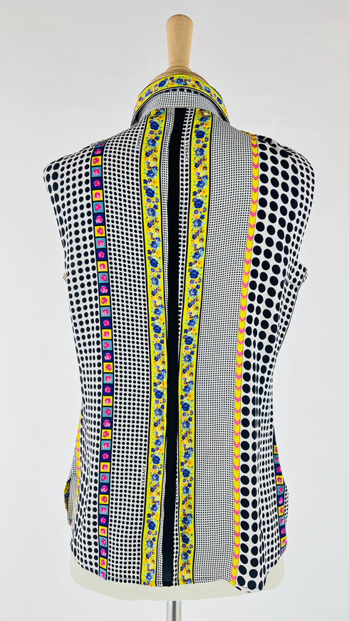 Camicia smanicata pois e fiori