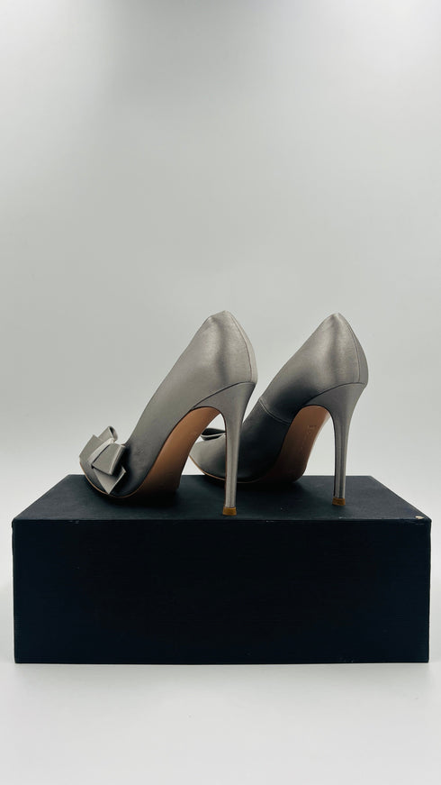 Décolleté raso argento N.37.5