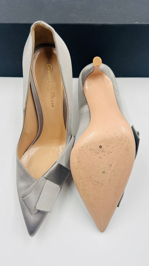 Décolleté raso argento N.37.5