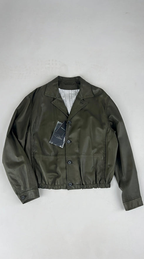 Giacca in pelle verde