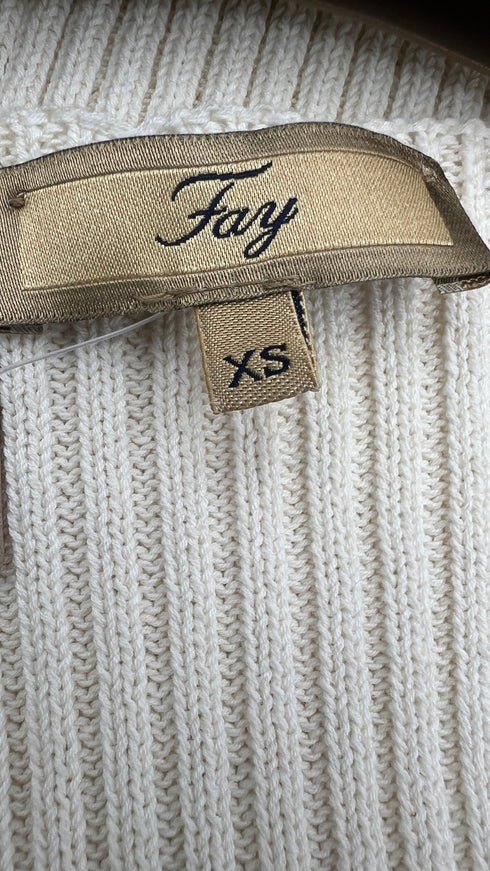 Top a costine bianco