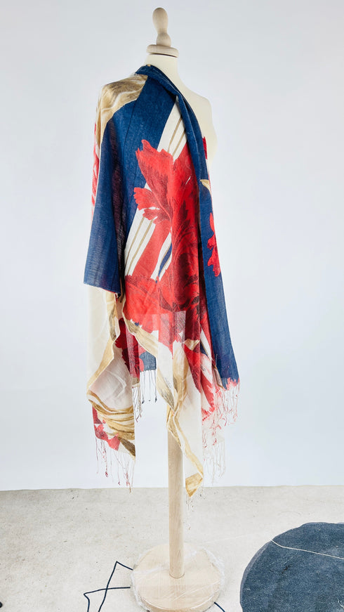 Sciarpa maxi fiori