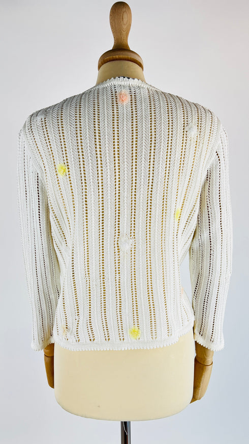 Cardigan fiori applicati