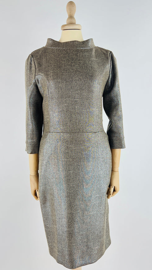 Abito midi metallizzato