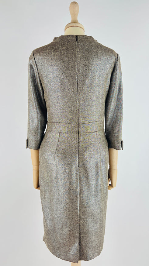 Abito midi metallizzato