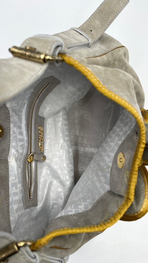 Borsa in suede con rose