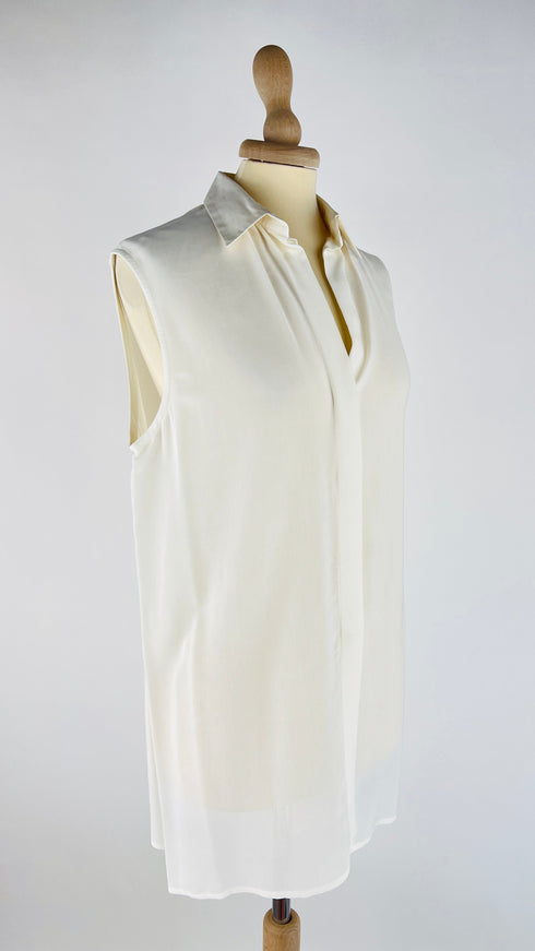 Camicia smanicata bianca