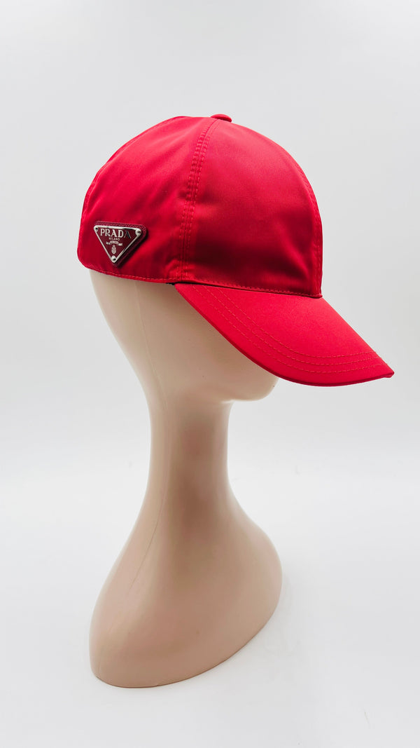 Cappello rosso nylon logo