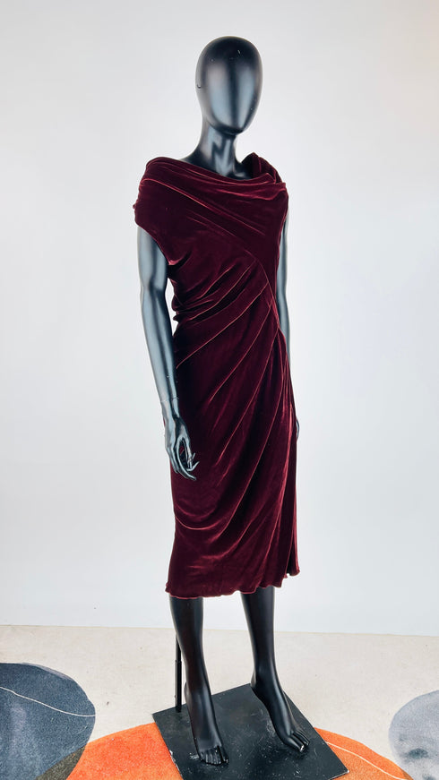 Abito midi in velluto