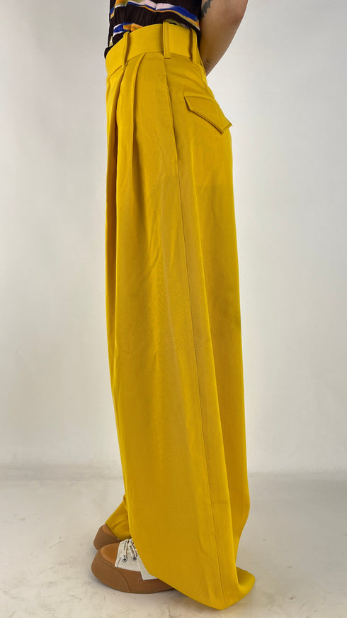 Pantaloni a palazzo gialli