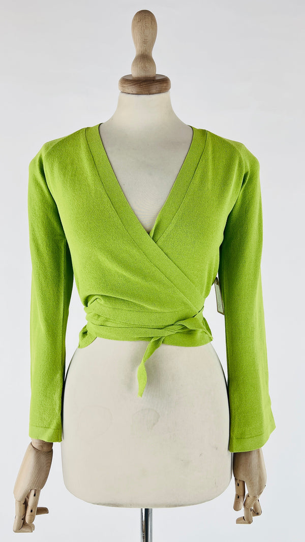 Cropped cardigan pistacchio