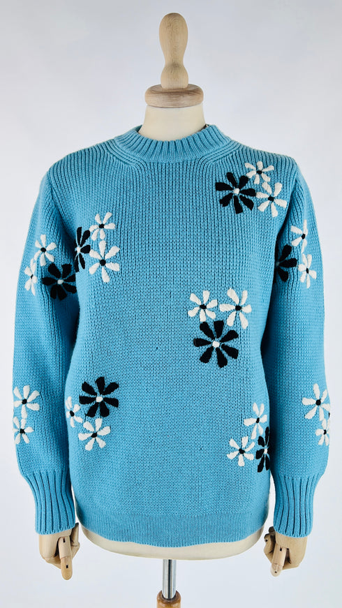 Maglione con fiori ricamati