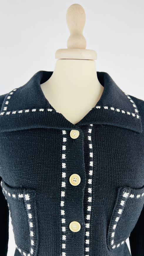 Cardigan cropped in lana