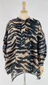 Camicia boxy animalier con cartellino