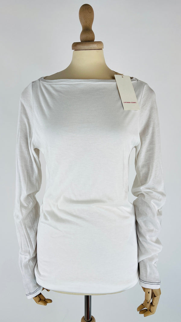 Longsleeve in jersey con cartellino