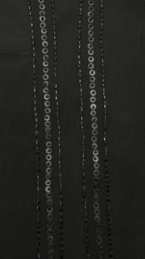 Abito lungo nero con cartellino