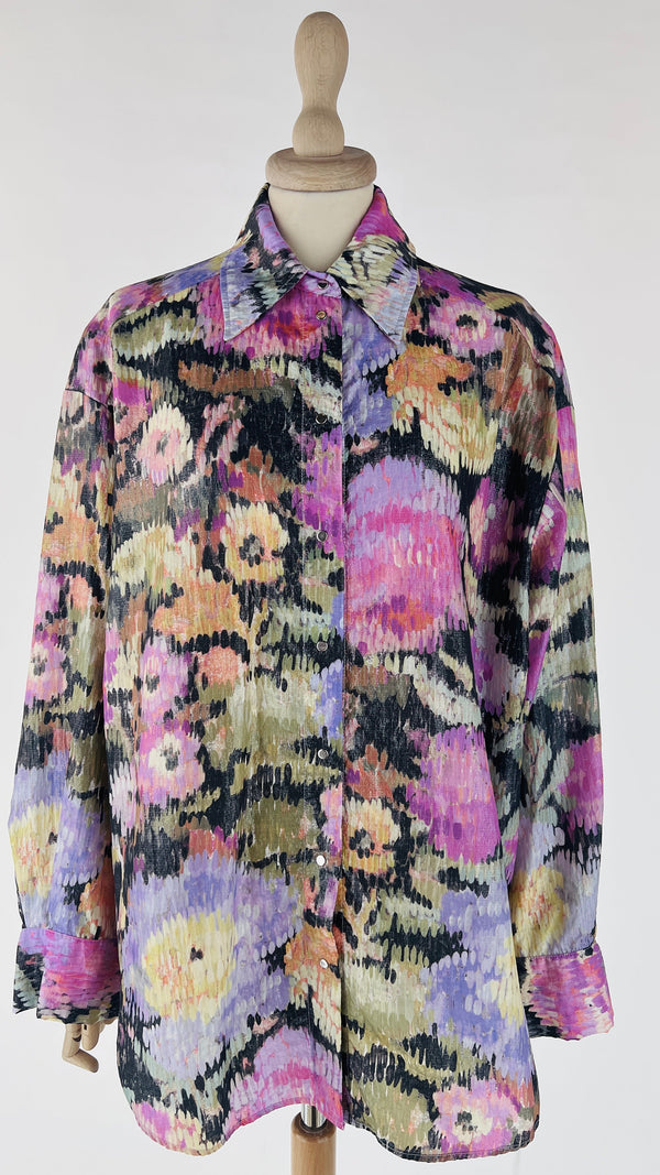 Camicia floreale con lurex