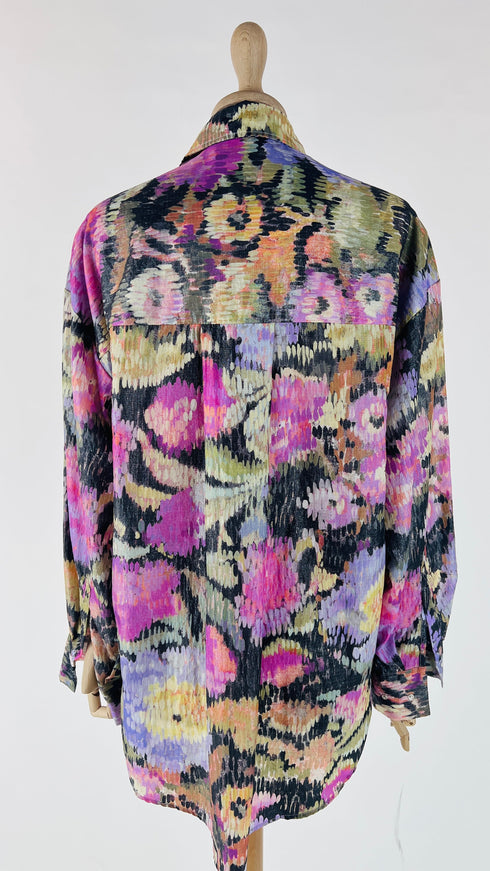 Camicia floreale con lurex