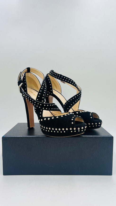 Sandali in suede nero