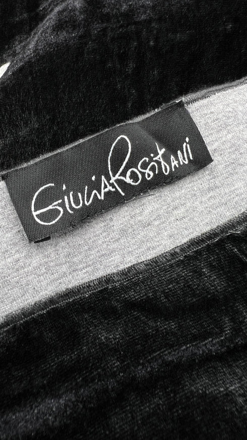 T-shirt girocollo in velluto