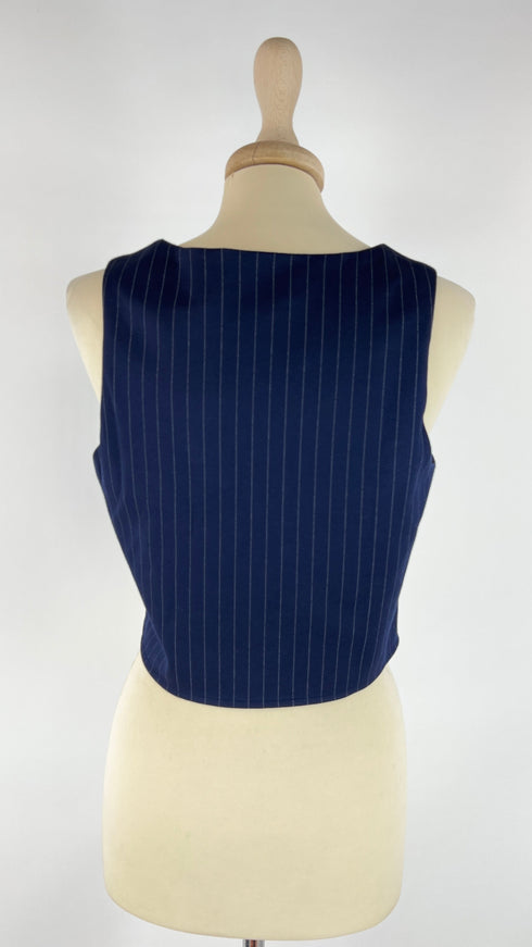 Gilet gessato blu