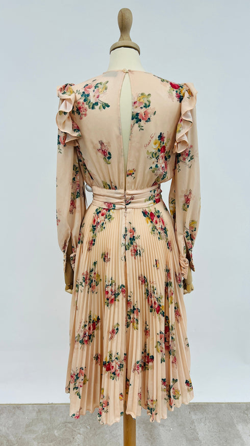 Abito midi plissè e fiori