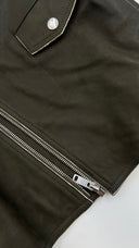 Biker in pelle verde Celine