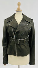 Biker in pelle verde Celine