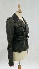 Biker in pelle verde Celine