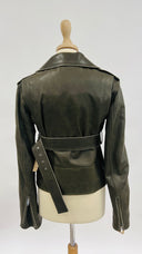 Biker in pelle verde Celine