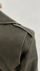 Biker in pelle verde Celine