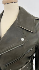 Biker in pelle verde Celine