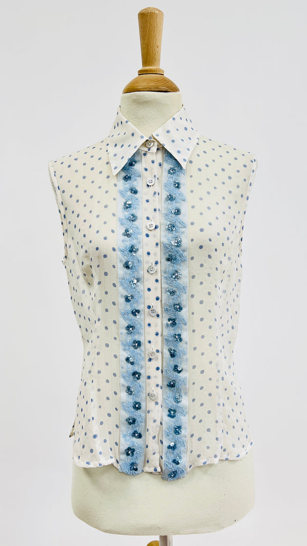 Camicia pois e ricamo