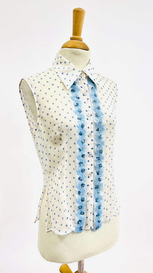 Camicia pois e ricamo