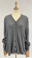 Cardigan a V traforato CASHMERE e seta