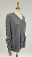 Cardigan a V traforato CASHMERE e seta