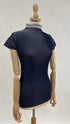 Maglia stretch a costine blu