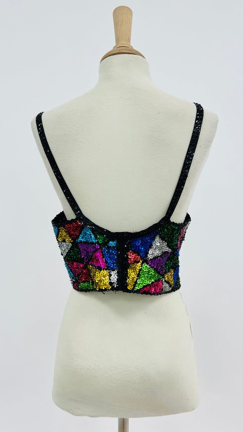 Top paillettes multicolor
