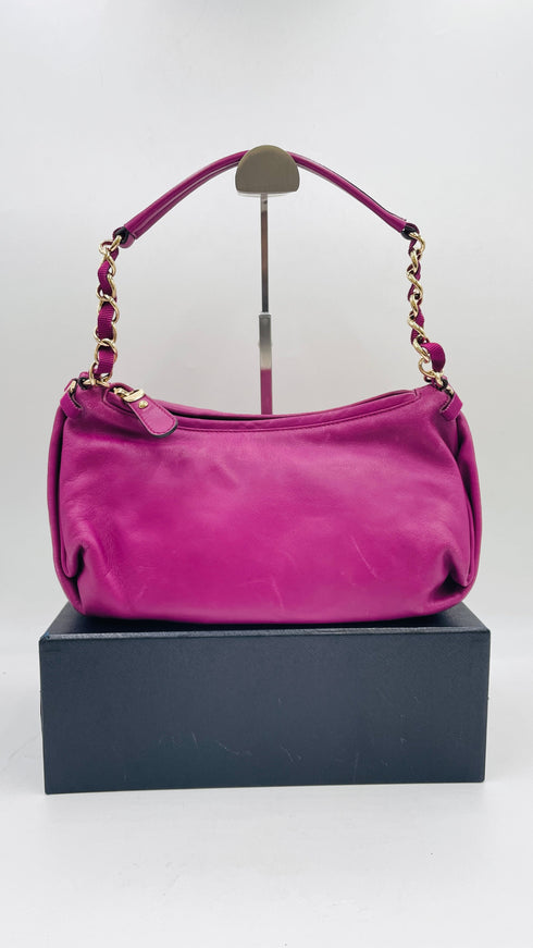 Borsa in pelle fuchsia