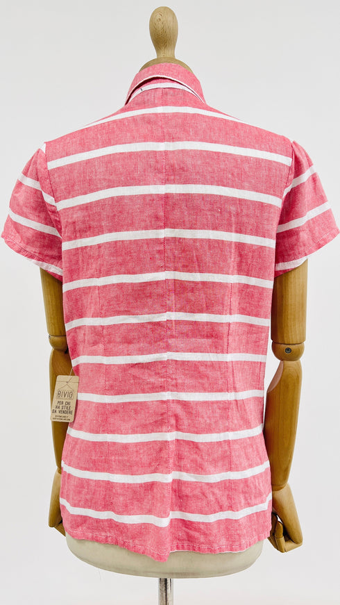 Camicia a righe lino-cotone